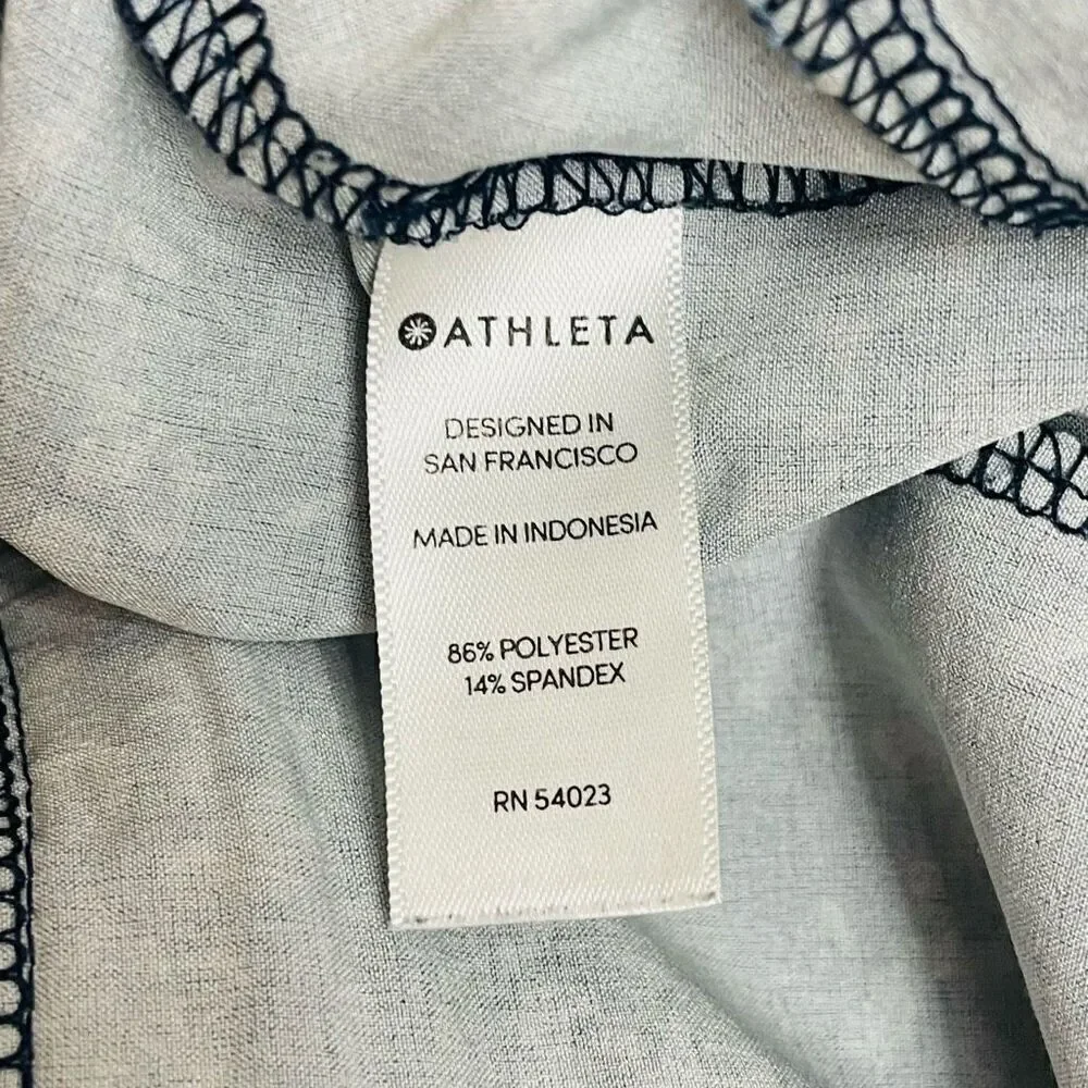 Athleta Printed Baha Short Woodblock Texture Navy Size 6